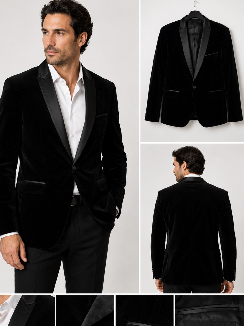 GIORGIO BALANERO Classic Black velvet Blazer size 42S